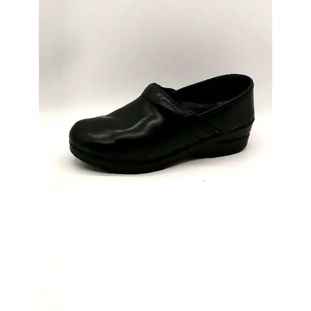 Dansko Loafers Womens Black EUR 39 Leather Clog Shoes Walking Comfort